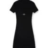 m-olympe Cut-out short dress in ribbed wool knit
