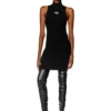 m-onervax Short turtleneck dress in ribbed knit