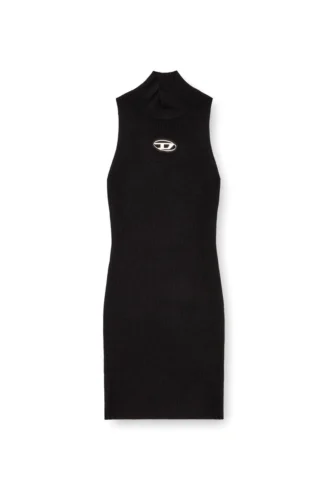 m-onervax Short turtleneck dress in ribbed knit