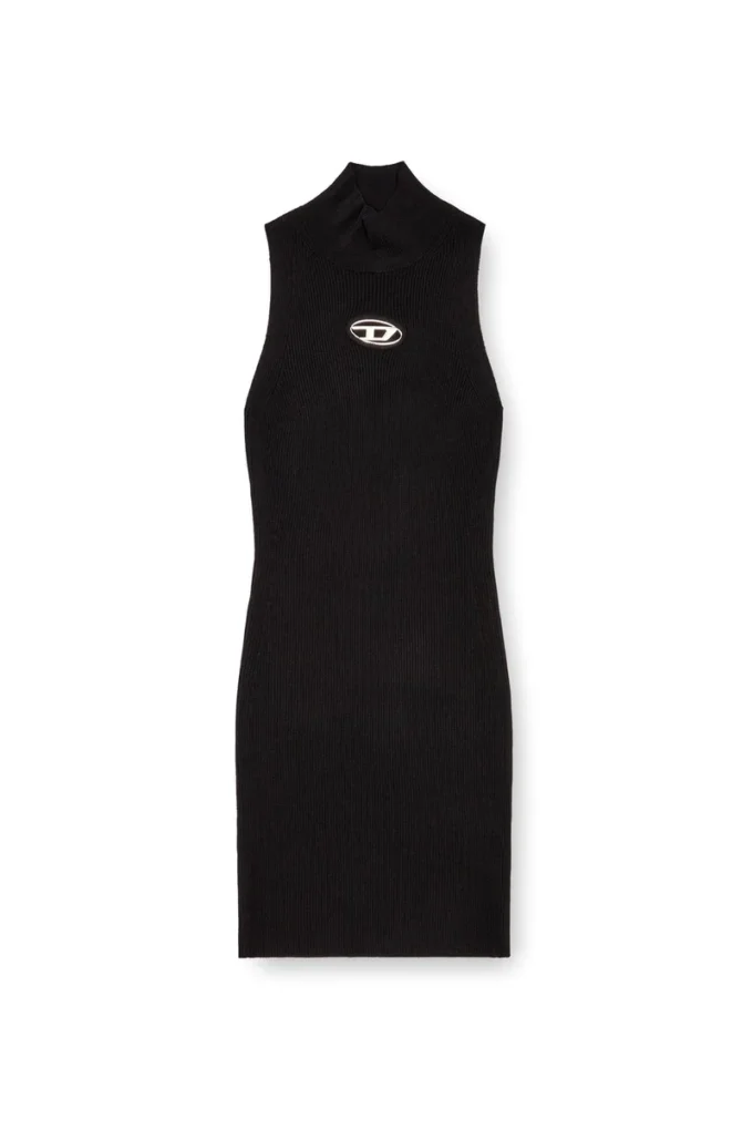 m-onervax Short turtleneck dress in ribbed knit
