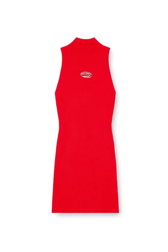 m-onervax Short turtleneck dress in ribbed knit