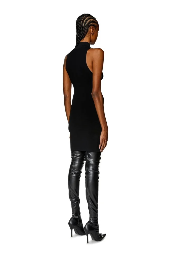 m-onervax Short turtleneck dress in ribbed knit