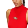 m-onervax Short turtleneck dress in ribbed knit