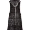 m-rab Linen-knit dress with cut-out logo