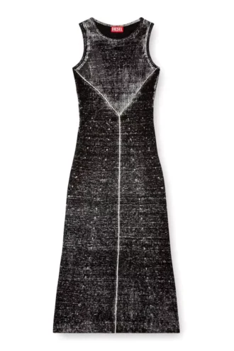 m-rab Linen-knit dress with cut-out logo