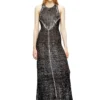 m-rab Linen-knit dress with cut-out logo