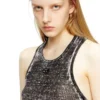 m-rab Linen-knit dress with cut-out logo