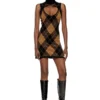 m-romko-dress Wool dress with argyle pattern