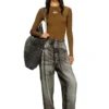 m-valari Rib-knit viscose-blend top with Oval D