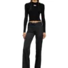 m-valari Rib-knit viscose-blend top with Oval D