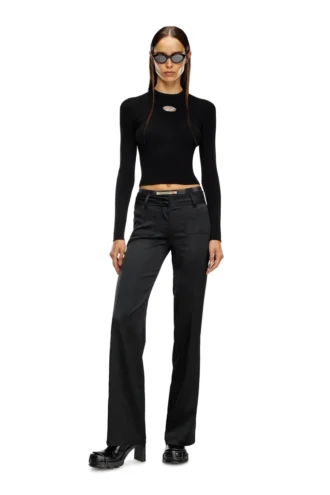 m-valari Rib-knit viscose-blend top with Oval D