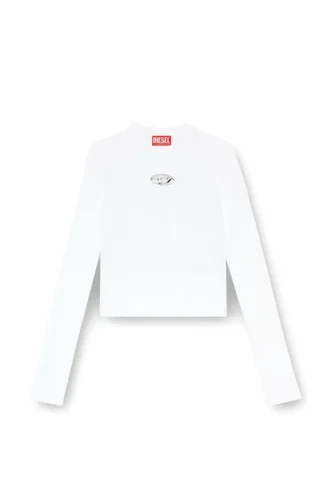 m-valari Rib-knit viscose-blend top with Oval D