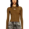 m-valari Rib-knit viscose-blend top with Oval D