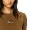 m-valari Rib-knit viscose-blend top with Oval D
