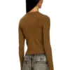 m-valari Rib-knit viscose-blend top with Oval D