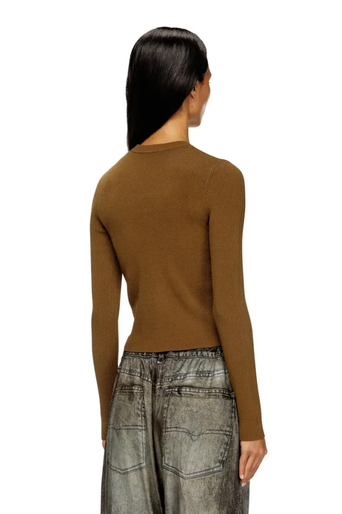 m-valari Rib-knit viscose-blend top with Oval D