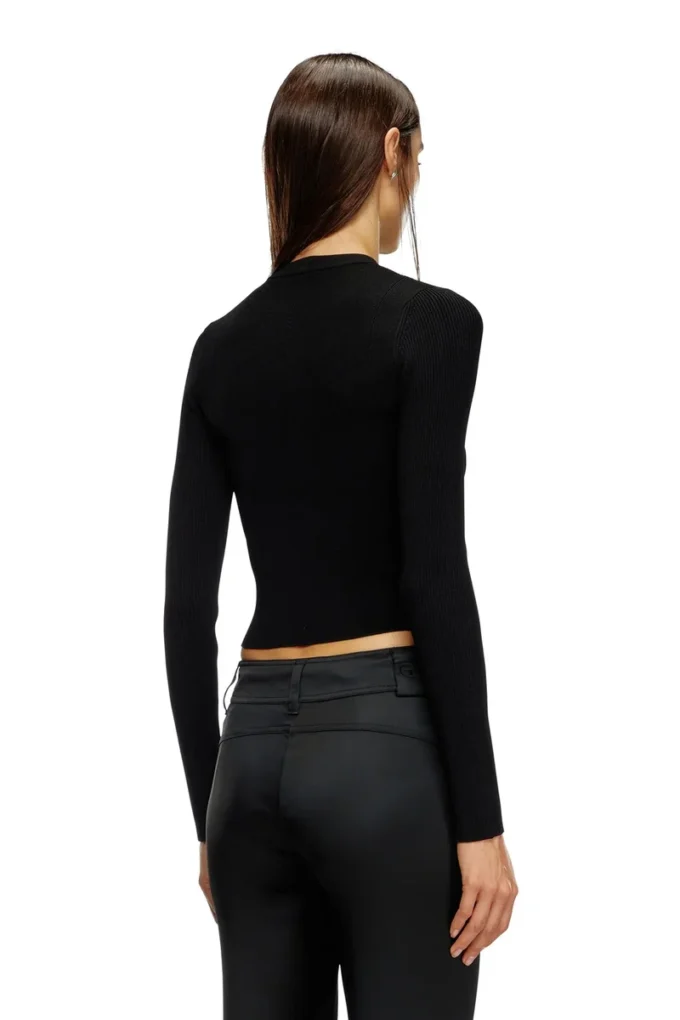 m-valari Rib-knit viscose-blend top with Oval D