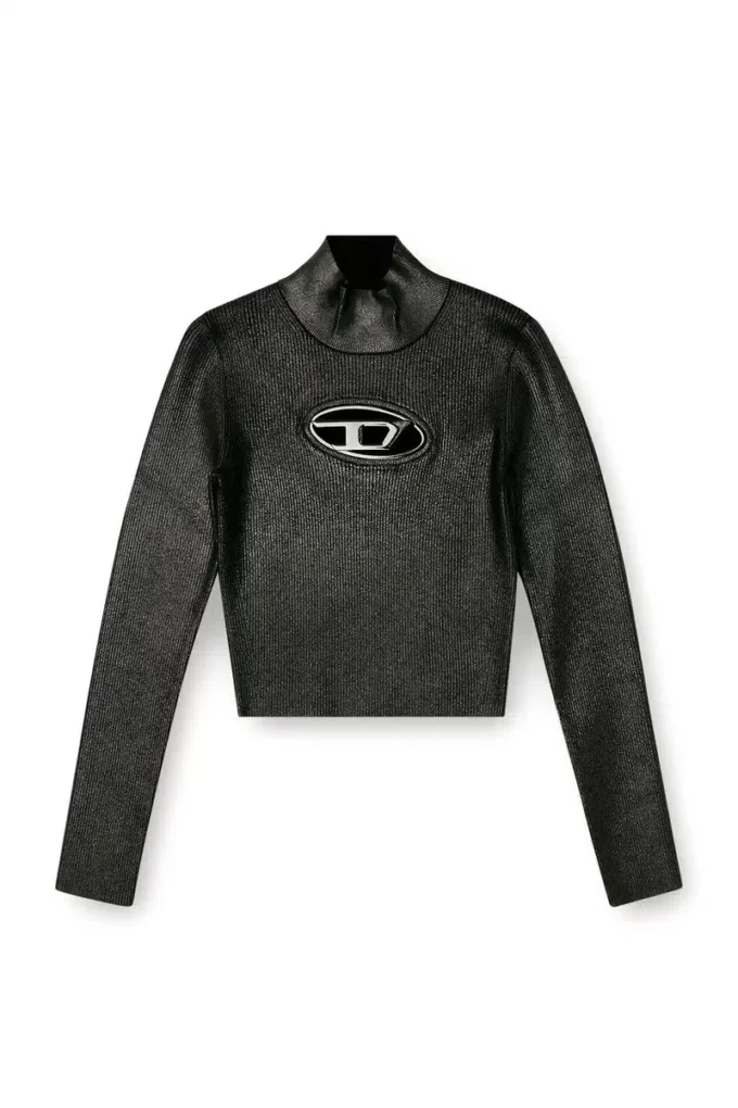 m-valari-tn Ribbed-knit turtleneck with shiny effect