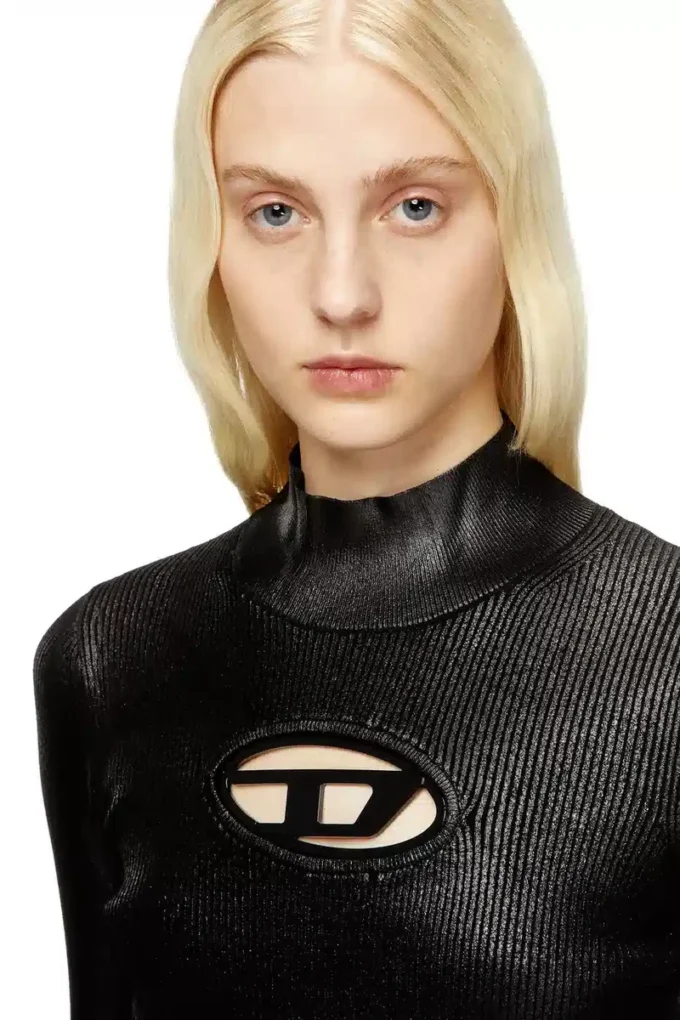 m-valari-tn Ribbed-knit turtleneck with shiny effect