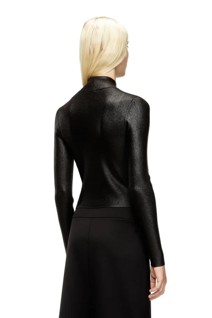 m-valari-tn Ribbed-knit turtleneck with shiny effect