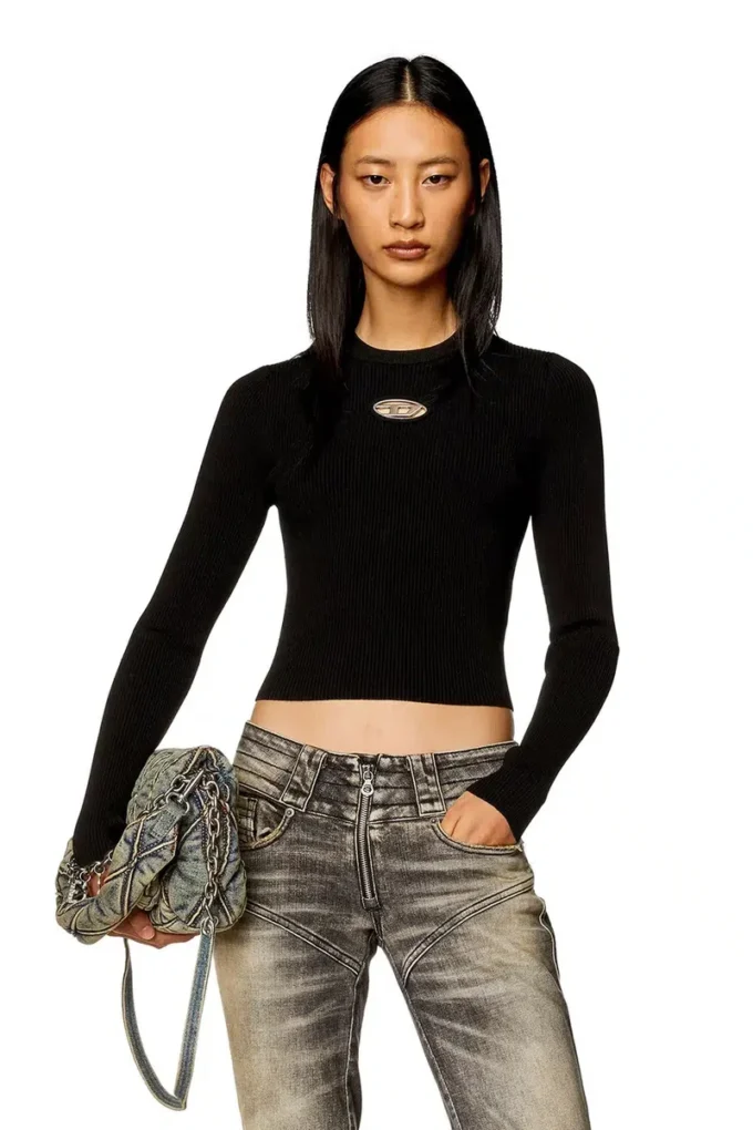 m-valary Ribbed-knit long-sleeve top