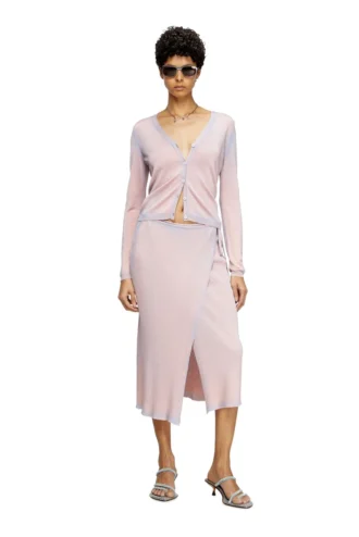 m-vigo Wrap skirt in double-dyed rib-knit