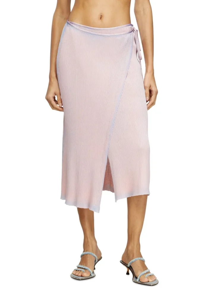 m-vigo Wrap skirt in double-dyed rib-knit