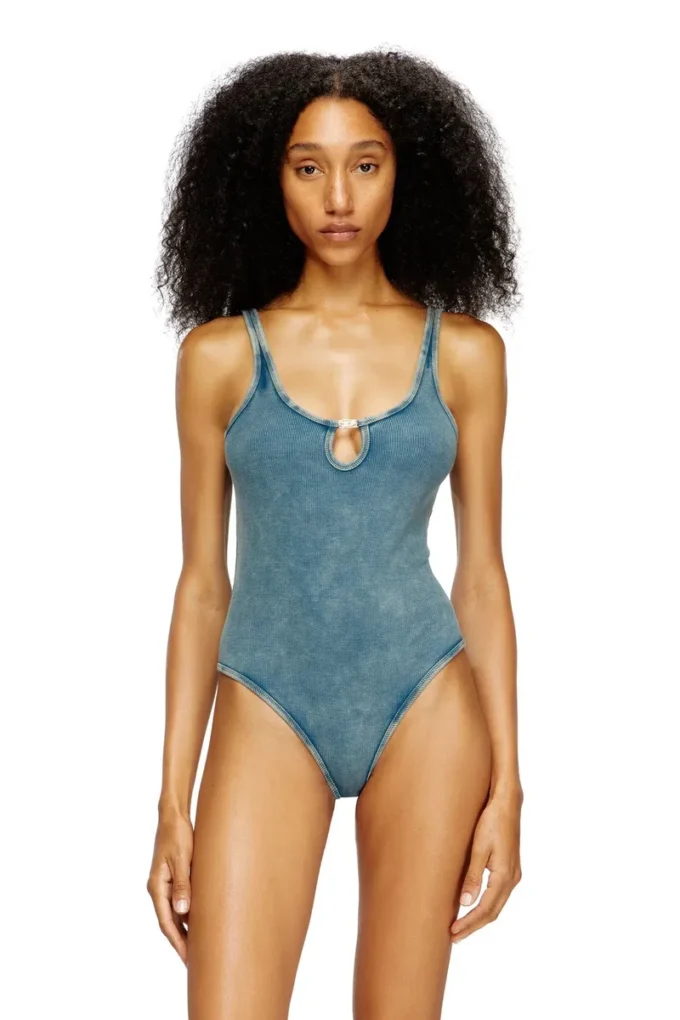 maura-dnm Bodysuit in marble-washed stretch cotton