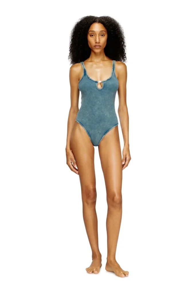 maura-dnm Bodysuit in marble-washed stretch cotton