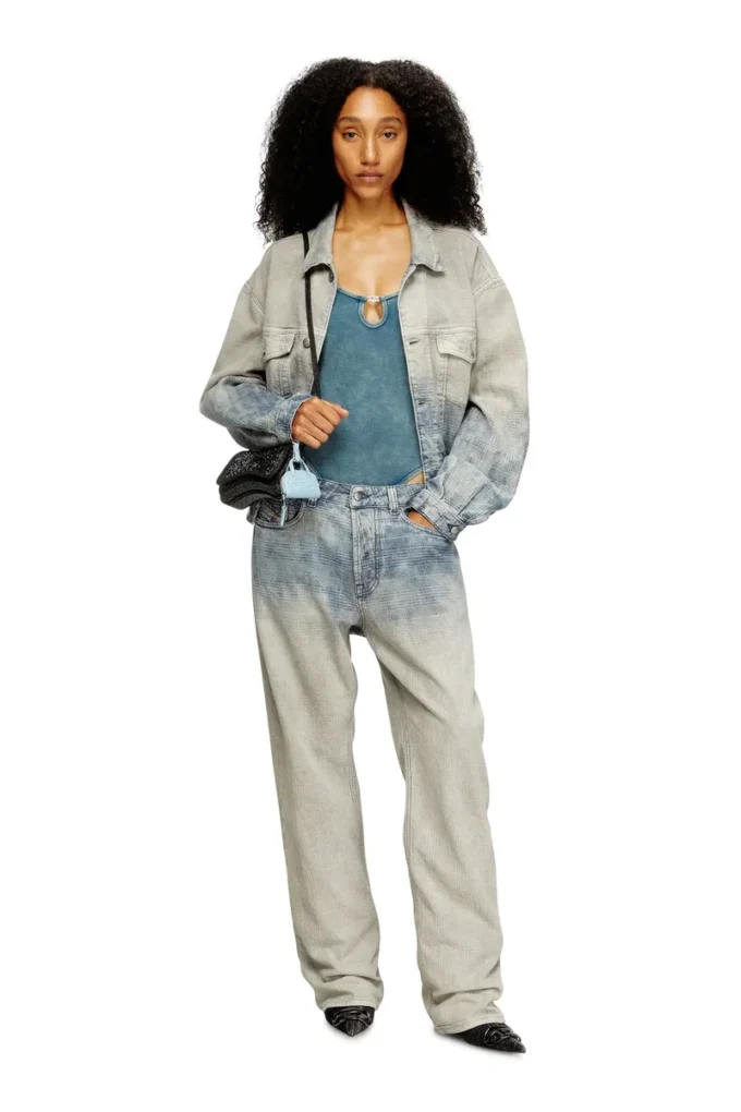maura-dnm Bodysuit in marble-washed stretch cotton