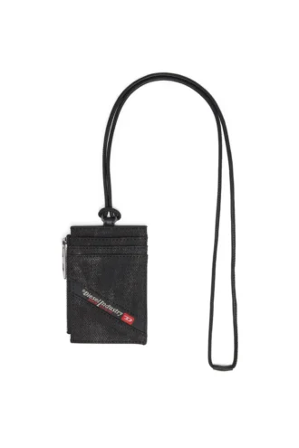 multi-pkts badge holder Denim badge holder with leather details