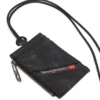 multi-pkts badge holder Denim badge holder with leather details