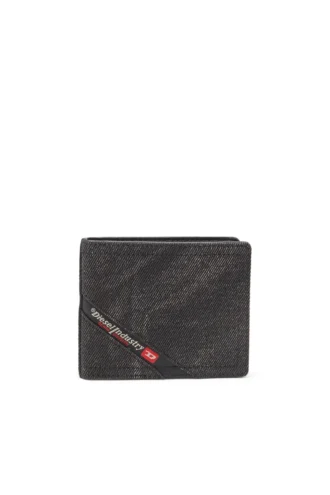 multi-pkts bi fold coin s 3d Denim wallet with logo