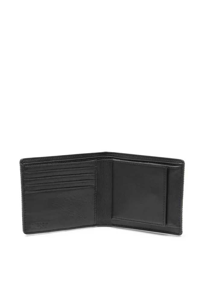 multi-pkts bi fold coin s 3d Denim wallet with logo