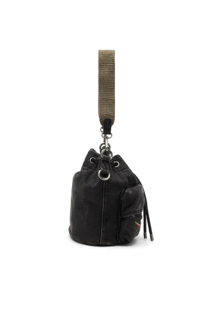 multi-pkts bucket x Multi-Pkts-Multipocket bucket bag in washed denim