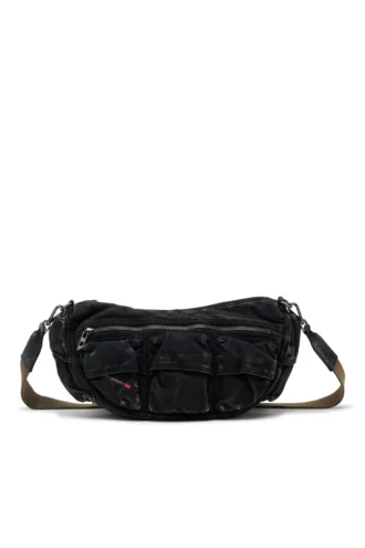multi-pkts shoulder bag x Multi-Pkts-Multipocket bag in washed denim