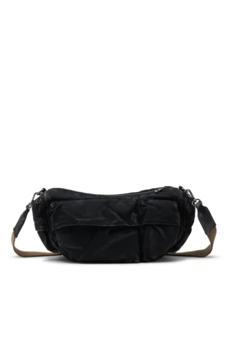 multi-pkts shoulder bag x Multi-Pkts-Multipocket bag in washed denim