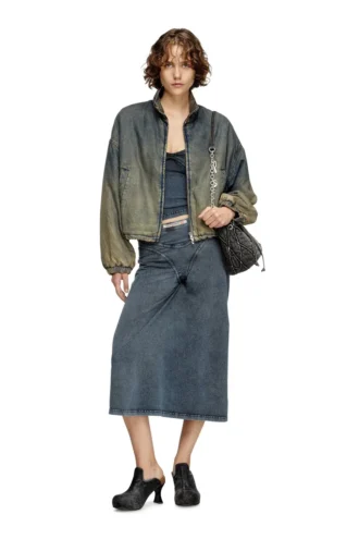 o-alline Midi skirt in denim-look jersey