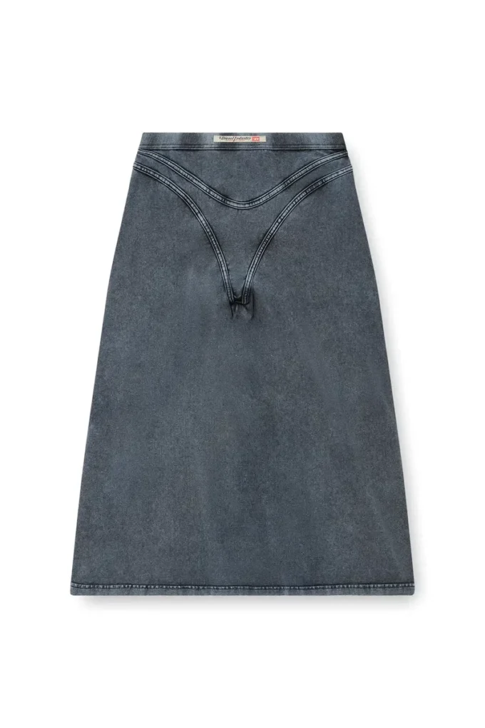 o-alline Midi skirt in denim-look jersey