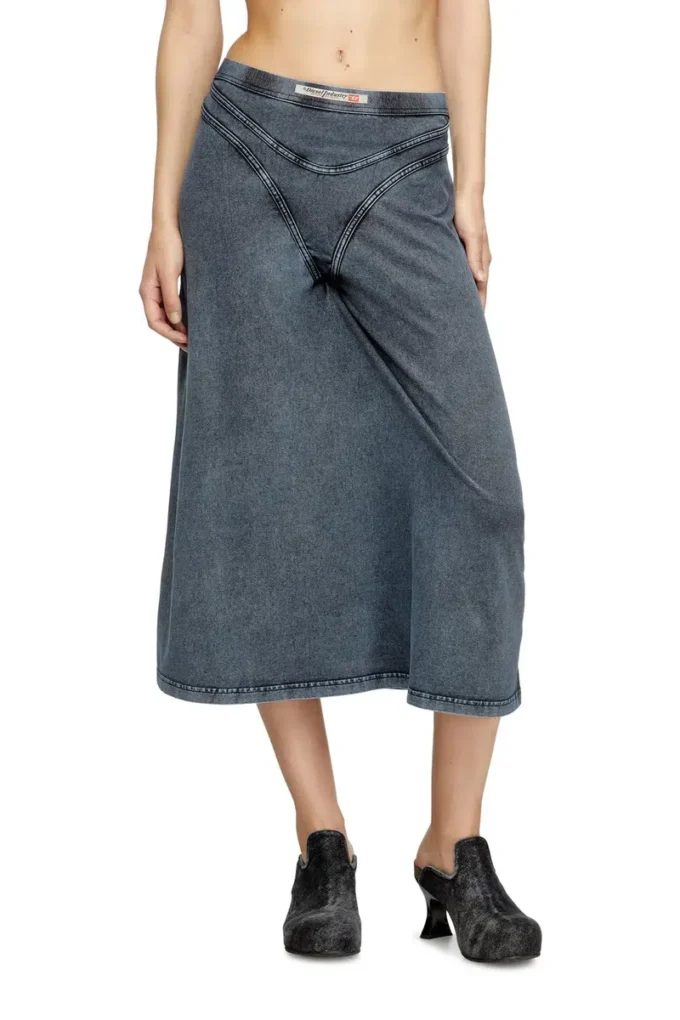 o-alline Midi skirt in denim-look jersey