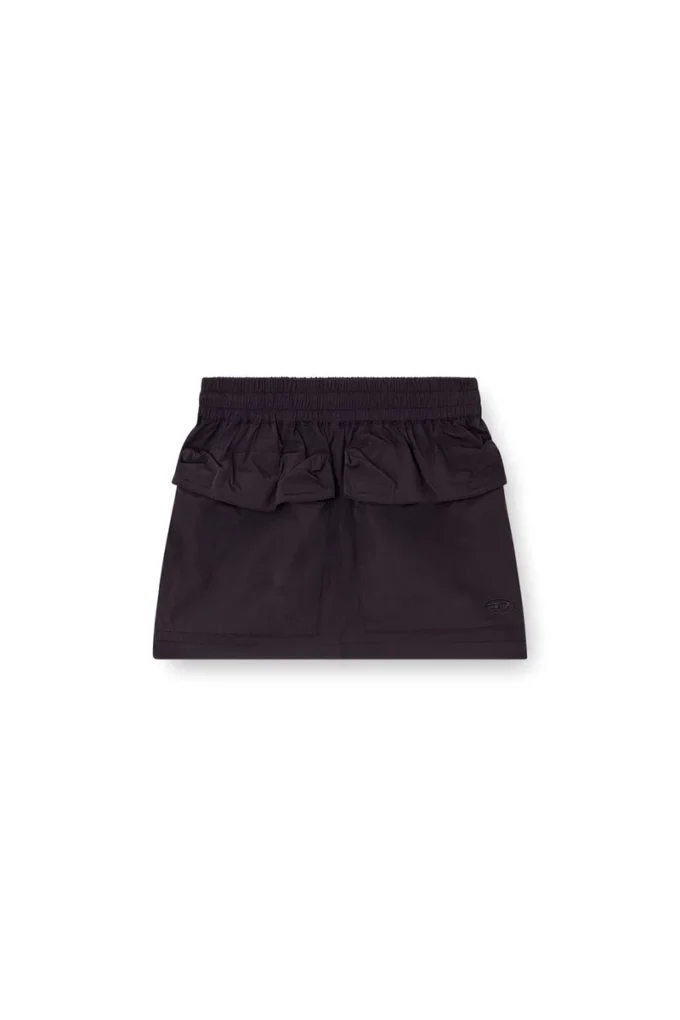 o-cean Crinkled mini skirt with utility pockets