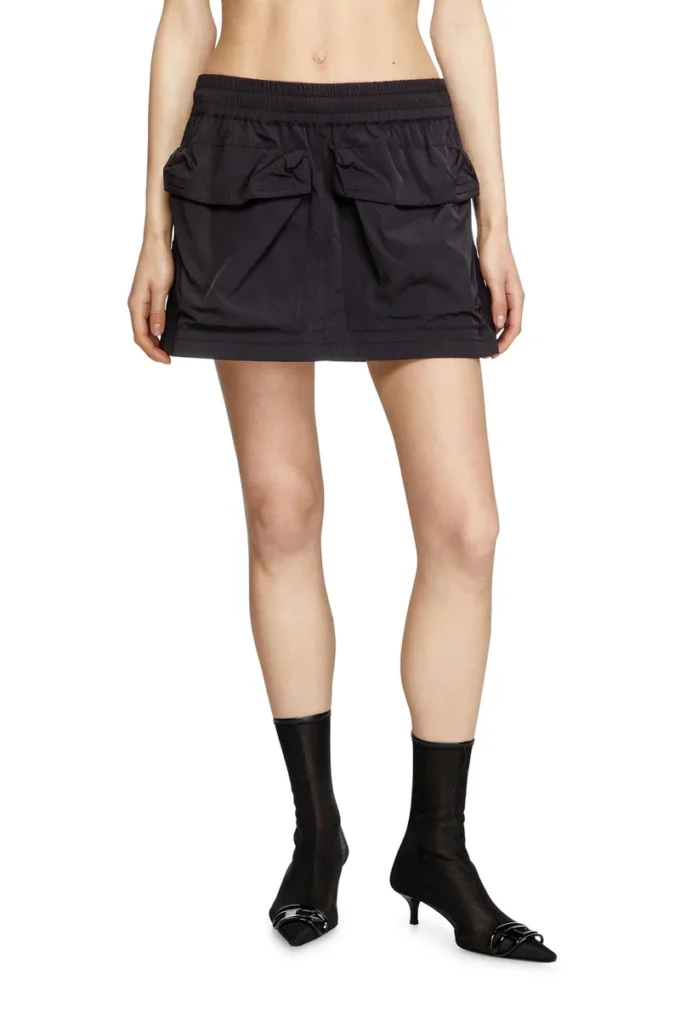 o-cean Crinkled mini skirt with utility pockets