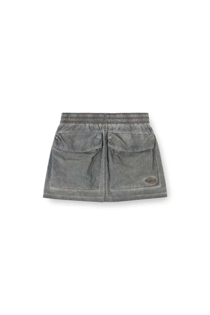 o-cean-s1 Nylon mini skirt with maxi pouch pockets