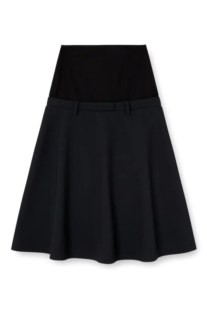 o-grace-bond Drop-waist skirt in neoprene-bonded fabric