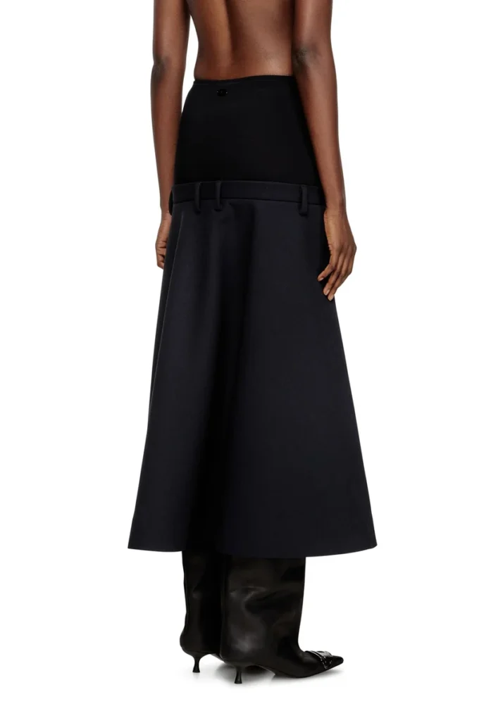 o-grace-bond Drop-waist skirt in neoprene-bonded fabric
