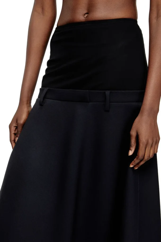 o-grace-bond Drop-waist skirt in neoprene-bonded fabric