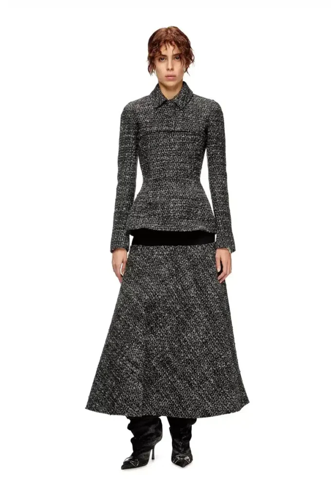 o-grace Bouclé skirt with stretch waist