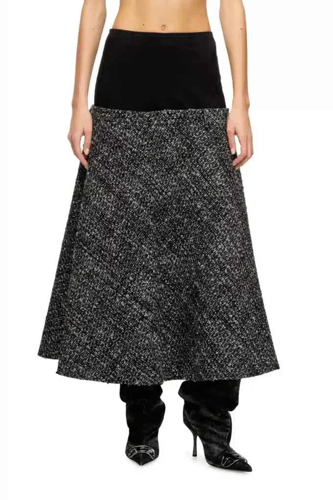 o-grace Bouclé skirt with stretch waist