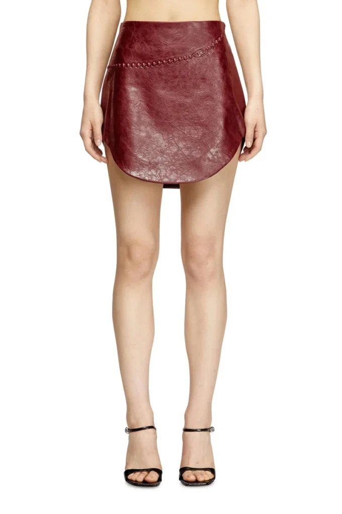 o-hara Coated miniskirt with embossed motif