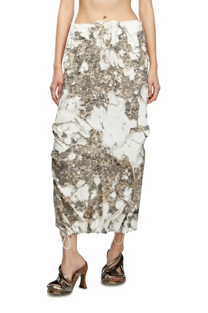 o-hockys Long skirt with destroyed camo layer